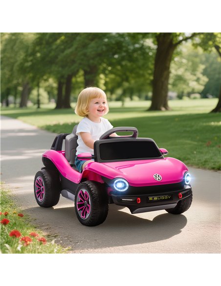AIYAPLAY Volkswagen Licensed Kids Electric Car with Remote Control for Ages 3-6 Years, Pink - pic 175597 | FastDaddyshop