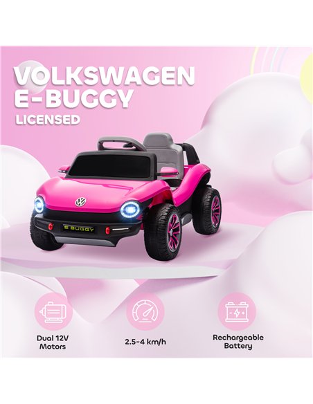 AIYAPLAY Volkswagen Licensed Kids Electric Car with Remote Control for Ages 3-6 Years, Pink - pic 175599 | FastDaddyshop