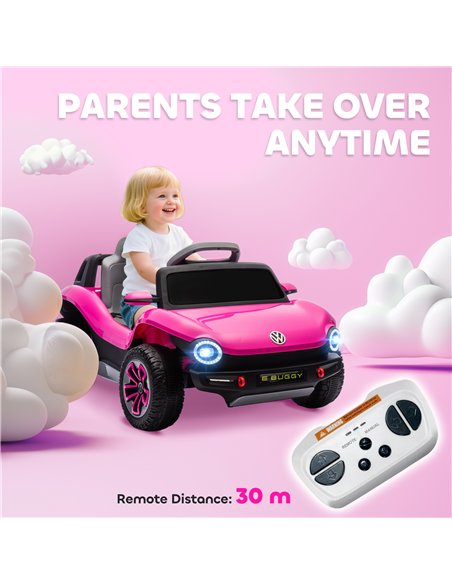AIYAPLAY Volkswagen Licensed Kids Electric Car with Remote Control for Ages 3-6 Years, Pink - pic 175600 | FastDaddyshop
