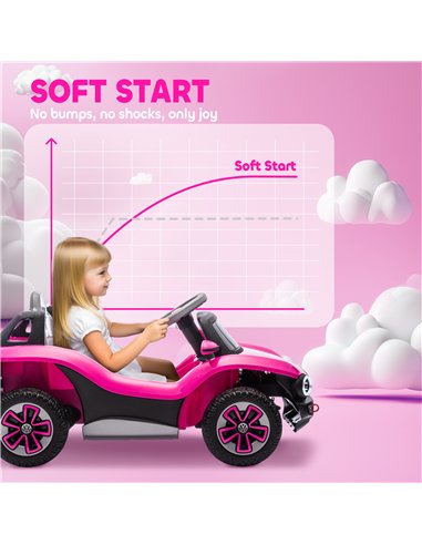 AIYAPLAY Volkswagen Licensed Kids Electric Car with Remote Control for Ages 3-6 Years, Pink