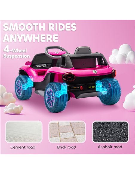 AIYAPLAY Volkswagen Licensed Kids Electric Car with Remote Control for Ages 3-6 Years, Pink - pic 175602 | FastDaddyshop
