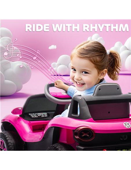 AIYAPLAY Volkswagen Licensed Kids Electric Car with Remote Control for Ages 3-6 Years, Pink - pic 175603 | FastDaddyshop