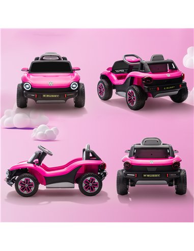 AIYAPLAY Volkswagen Licensed Kids Electric Car with Remote Control for Ages 3-6 Years, Pink