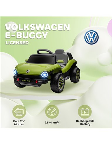 AIYAPLAY Volkswagen Licensed Kids Electric Car with Remote Control for Ages 3-6 Years, Green