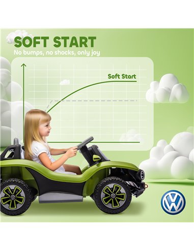 AIYAPLAY Volkswagen Licensed Kids Electric Car with Remote Control for Ages 3-6 Years, Green
