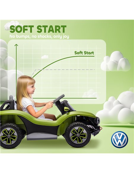 AIYAPLAY Volkswagen Licensed Kids Electric Car with Remote Control for Ages 3-6 Years, Green - pic 175610 | FastDaddyshop