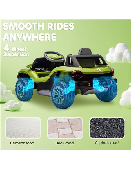 AIYAPLAY Volkswagen Licensed Kids Electric Car with Remote Control for Ages 3-6 Years, Green - pic 175611 | FastDaddyshop