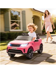 AIYAPLAY Land Rover Discovery Licensed 12V Kids Electric Car with Remote, 4 Wheel Suspension, Slow Start, Lights, Music, Pink 2