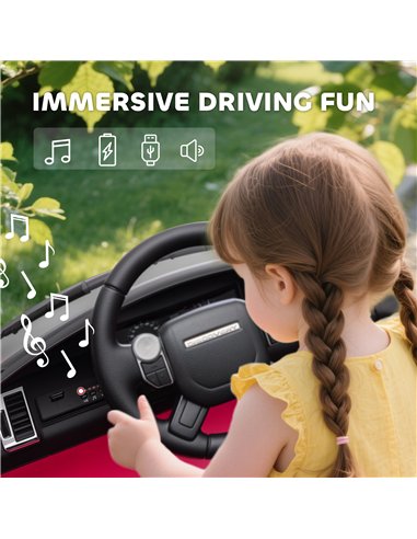 AIYAPLAY Land Rover Discovery Licensed 12V Kids Electric Car with Remote, 4 Wheel Suspension, Slow Start, Lights, Music, Pink