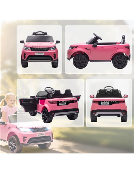 AIYAPLAY Land Rover Discovery Licensed 12V Kids Electric Car with Remote, 4 Wheel Suspension, Slow Start, Lights, Music, Pink - pic 175622 | FastDaddyshop