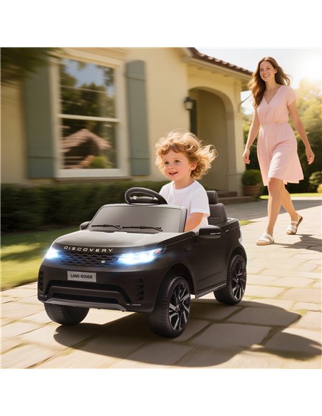 AIYAPLAY Land Rover Discovery Licensed 12V Kids Electric Car with Remote, 4 Wheel Suspension, Slow Start, Lights, Music, Black - pic 175624 | FastDaddyshop