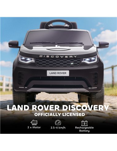 AIYAPLAY Land Rover Discovery Licensed 12V Kids Electric Car with Remote, 4 Wheel Suspension, Slow Start, Lights, Music, Black