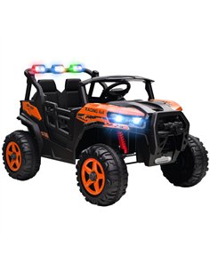 AIYAPLAY 24V Electric Ride on Car, 2-Seater Electric Car for Kids with Remote, Bluetooth, Soft Start, Suspension Spring, Orange