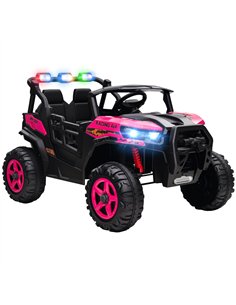 AIYAPLAY 24V Electric Ride on Car, 2-Seater Electric Car for Kids with Remote, Bluetooth, Soft Start, Suspension Spring, Pink