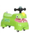 AIYAPLAY Kids Ride On Car, Dinosaur Foot to Floor Slider with Storage, Toddler Walker with Light, Sounds, Green