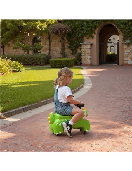 AIYAPLAY Kids Ride On Car, Dinosaur Foot to Floor Slider with Storage, Toddler Walker with Light, Sounds, Green - pic 175667 | FastDaddyshop