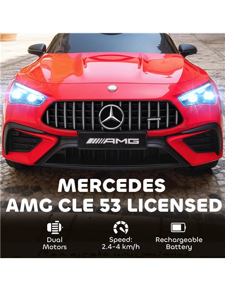 AIYAPLAY Licensed Mercedes AMG Kids Electric Car, 12V Ride On Car with Dual Motors, Remote Control for 3-6 Years, Red - pic 175680 | FastDaddyshop