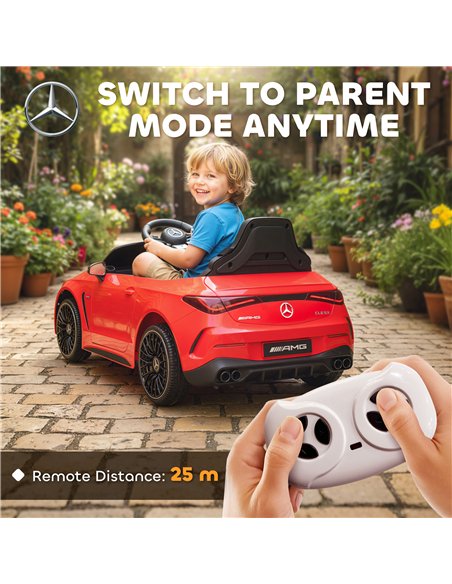 AIYAPLAY Licensed Mercedes AMG Kids Electric Car, 12V Ride On Car with Dual Motors, Remote Control for 3-6 Years, Red - pic 175681 | FastDaddyshop