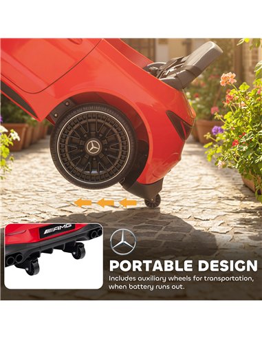 AIYAPLAY Licensed Mercedes AMG Kids Electric Car, 12V Ride On Car with Dual Motors, Remote Control for 3-6 Years, Red