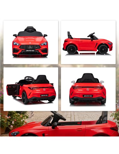 AIYAPLAY Licensed Mercedes AMG Kids Electric Car, 12V Ride On Car with Dual Motors, Remote Control for 3-6 Years, Red