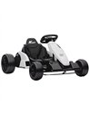 AIYAPLAY 24V Electric Go Kart, Drift Kart with Adjustable Seat, Slow Start, 5-Point Harness, Music, Horn, for 6-12 Years, White