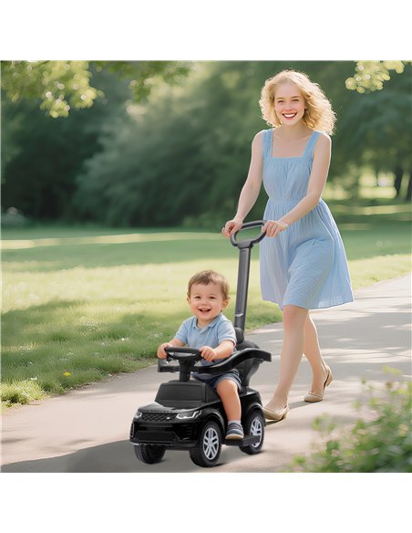 AIYAPLAY Land Rover Discovery Licensed Baby Push Car, 2-in-1 Ride on Car with Push Handle and Safety Guardrail, Black - pic 175696 | FastDaddyshop
