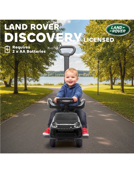 AIYAPLAY Land Rover Discovery Licensed Baby Push Car, 2-in-1 Ride on Car with Push Handle and Safety Guardrail, Black - pic 175699 | FastDaddyshop