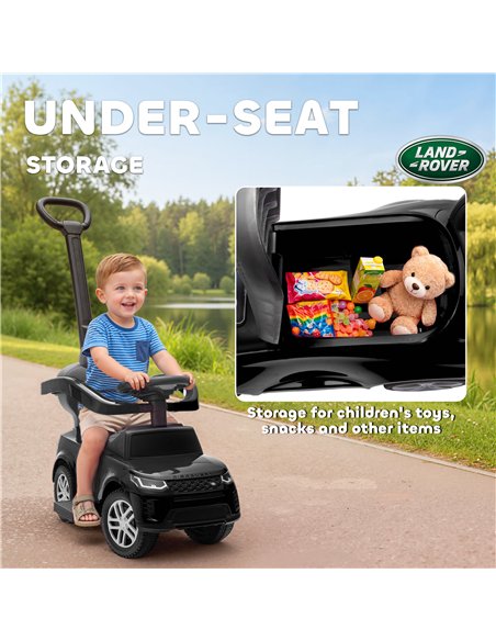 AIYAPLAY Land Rover Discovery Licensed Baby Push Car, 2-in-1 Ride on Car with Push Handle and Safety Guardrail, Black - pic 175700 | FastDaddyshop