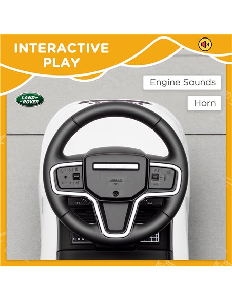 AIYAPLAY Land Rover Licensed Toddler Ride on Car with Horn, Engine Sounds, Under-Seat Storage, for 18-36 Months, White - pic 175708 | FastDaddyshop