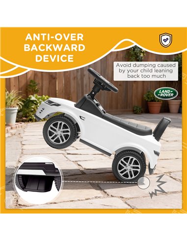 AIYAPLAY Land Rover Licensed Toddler Ride on Car with Horn, Engine Sounds, Under-Seat Storage, for 18-36 Months, White