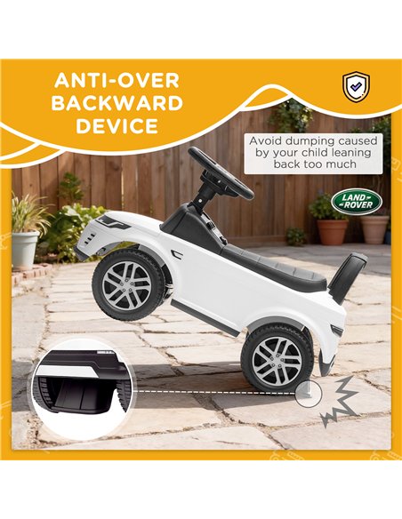 AIYAPLAY Land Rover Licensed Toddler Ride on Car with Horn, Engine Sounds, Under-Seat Storage, for 18-36 Months, White - pic 175709 | FastDaddyshop