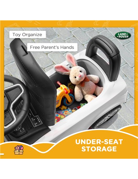 AIYAPLAY Land Rover Licensed Toddler Ride on Car with Horn, Engine Sounds, Under-Seat Storage, for 18-36 Months, White - pic 175710 | FastDaddyshop