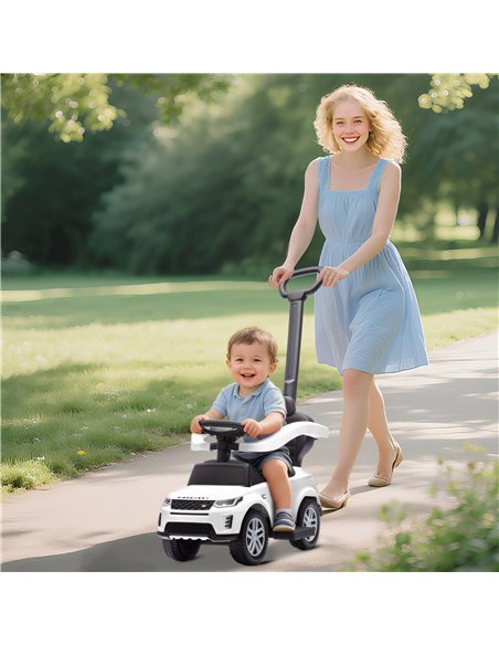 AIYAPLAY Land Rover Discovery Licensed Baby Push Car, 2-in-1 Ride on Car with Push Handle and Safety Guardrail, White - pic 175714 | FastDaddyshop