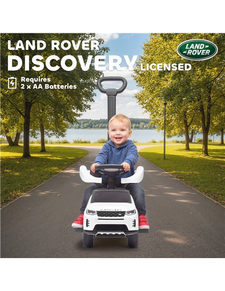 AIYAPLAY Land Rover Discovery Licensed Baby Push Car, 2-in-1 Ride on Car with Push Handle and Safety Guardrail, White - pic 175717 | FastDaddyshop