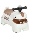 AIYAPLAY Kids Ride On Car, Dinosaur Foot to Floor Slider with Storage, Toddler Walker with Light, Sounds, Cream