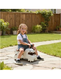 AIYAPLAY Kids Ride On Car, Dinosaur Foot to Floor Slider with Storage, Toddler Walker with Light, Sounds, Cream 2