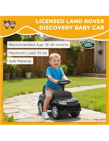 AIYAPLAY Land Rover Licensed Toddler Ride on Car with Horn, Engine Sounds, Under-Seat Storage, for 18-36 Months, Black