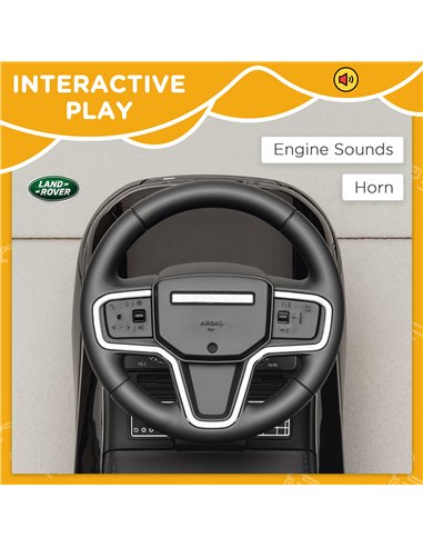 AIYAPLAY Land Rover Licensed Toddler Ride on Car with Horn, Engine Sounds, Under-Seat Storage, for 18-36 Months, Black