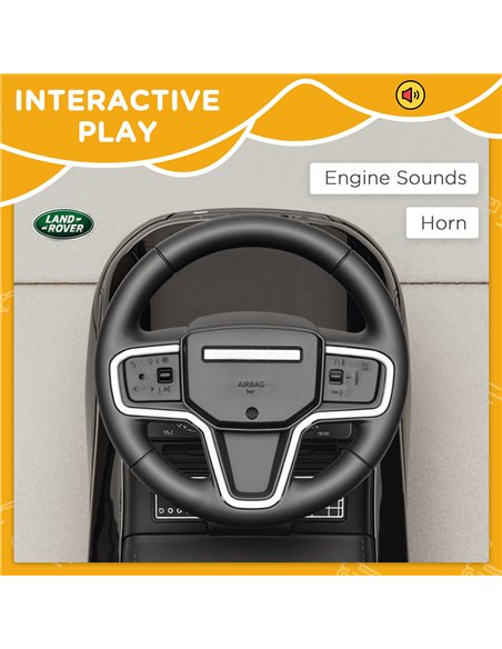 AIYAPLAY Land Rover Licensed Toddler Ride on Car with Horn, Engine Sounds, Under-Seat Storage, for 18-36 Months, Black - pic 175735 | FastDaddyshop
