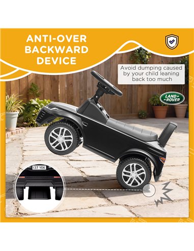 AIYAPLAY Land Rover Licensed Toddler Ride on Car with Horn, Engine Sounds, Under-Seat Storage, for 18-36 Months, Black