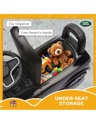 AIYAPLAY Land Rover Licensed Toddler Ride on Car with Horn, Engine Sounds, Under-Seat Storage, for 18-36 Months, Black
