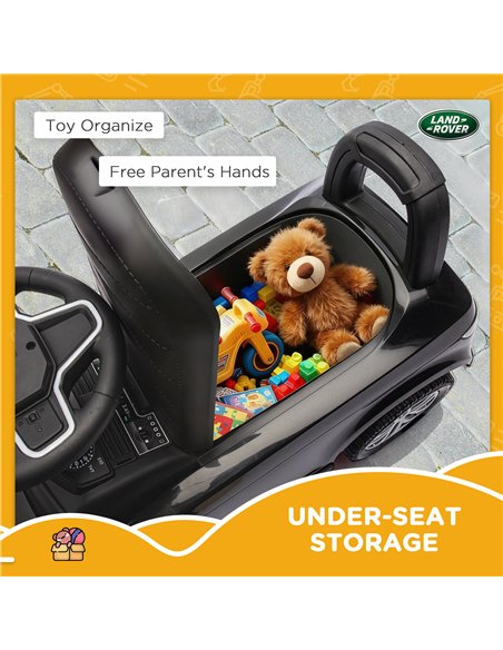 AIYAPLAY Land Rover Licensed Toddler Ride on Car with Horn, Engine Sounds, Under-Seat Storage, for 18-36 Months, Black - pic 175737 | FastDaddyshop