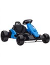 AIYAPLAY 24V Electric Go Kart, Drift Kart with Adjustable Seat, Slow Start, 5-Point Harness, Music, Horn, for 6-12 Years, Blue