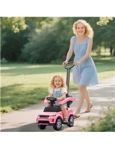 AIYAPLAY Land Rover Discovery Licensed Baby Push Car, 2-in-1 Ride on Car with Push Handle and Safety Guardrail, Pink 2
