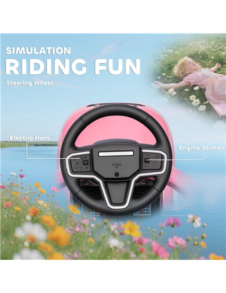 AIYAPLAY Land Rover Discovery Licensed Baby Push Car, 2-in-1 Ride on Car with Push Handle and Safety Guardrail, Pink - pic 175755 | FastDaddyshop