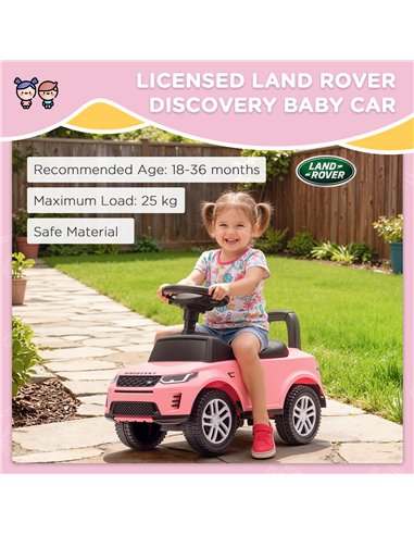 AIYAPLAY Land Rover Licensed Toddler Ride on Car with Horn, Engine Sounds, Under-Seat Storage, for 18-36 Months, Pink