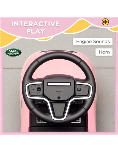AIYAPLAY Land Rover Licensed Toddler Ride on Car with Horn, Engine Sounds, Under-Seat Storage, for 18-36 Months, Pink