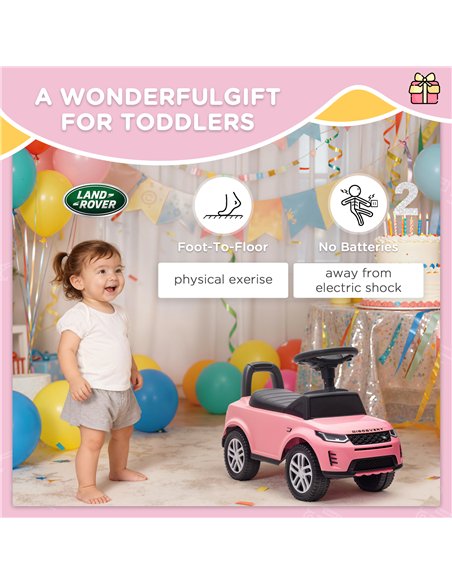 AIYAPLAY Land Rover Licensed Toddler Ride on Car with Horn, Engine Sounds, Under-Seat Storage, for 18-36 Months, Pink - pic 175765 | FastDaddyshop