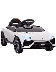 AIYAPLAY 12V Licensed Lamborghini Electric Cars for Kids, Ride On Car with Remote Control for 3-6 Years Old, White