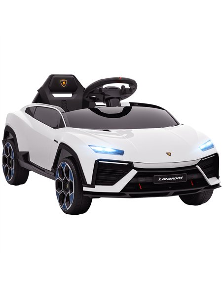 AIYAPLAY 12V Licensed Lamborghini Electric Cars for Kids, Ride On Car with Remote Control for 3-6 Years Old, White - pic 175767 | FastDaddyshop